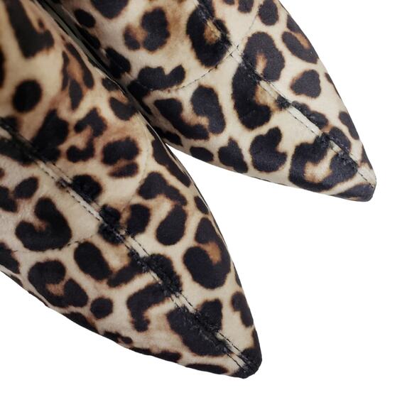 Steve Madden Womens 7.5 Valyant Pointed Toe Velvet Leopard Bootie NEW - Picture 8 of 11